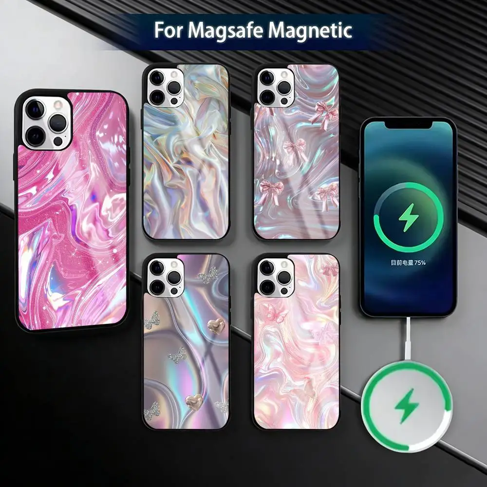 

Folds T-Texture Phone Case For iPhone17,16,15,14,13,12,11 Plus,Pro Magnetic with Magsafe Wireless Charging