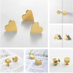 Solid Brass Furniture Handle Door Knobs Star Pumpkin Cylinder Shape Handles for Cabinet Kitchen Cupboard Drawer Pulls