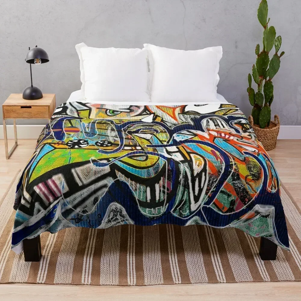 

graffiti wall Throw Blanket Lightweight Cozy Blanket for Bed Sofa