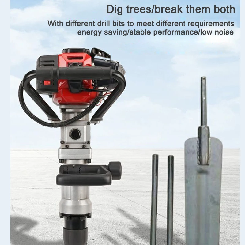 Multifunctional Engine 32.6 CC 2-Stroke Pile Driver Machine  T-Bar Digging Trees And Drilling Soil Farm Gardening Tools