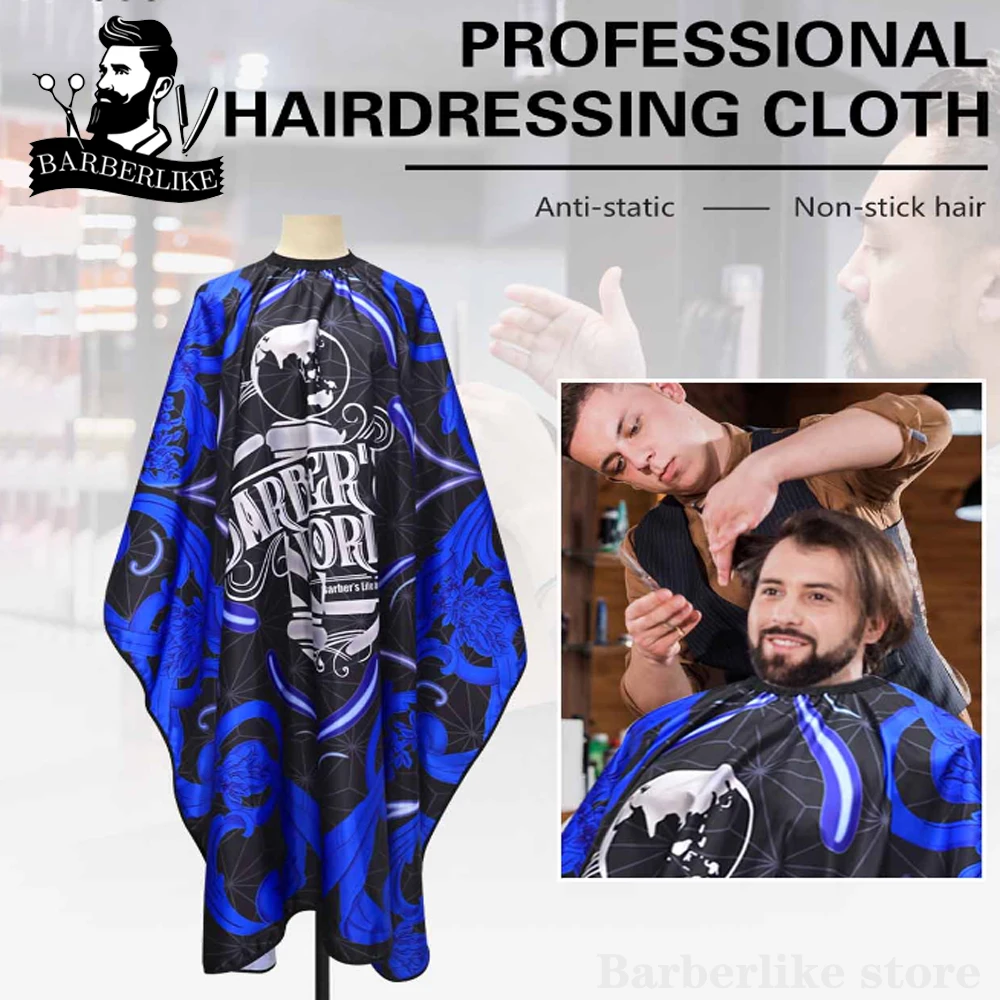 

Blue Barbershop Apron Hairdressing Cape Hairstylist New Barber Capes Salon Hair Dyed Clothes Supplies