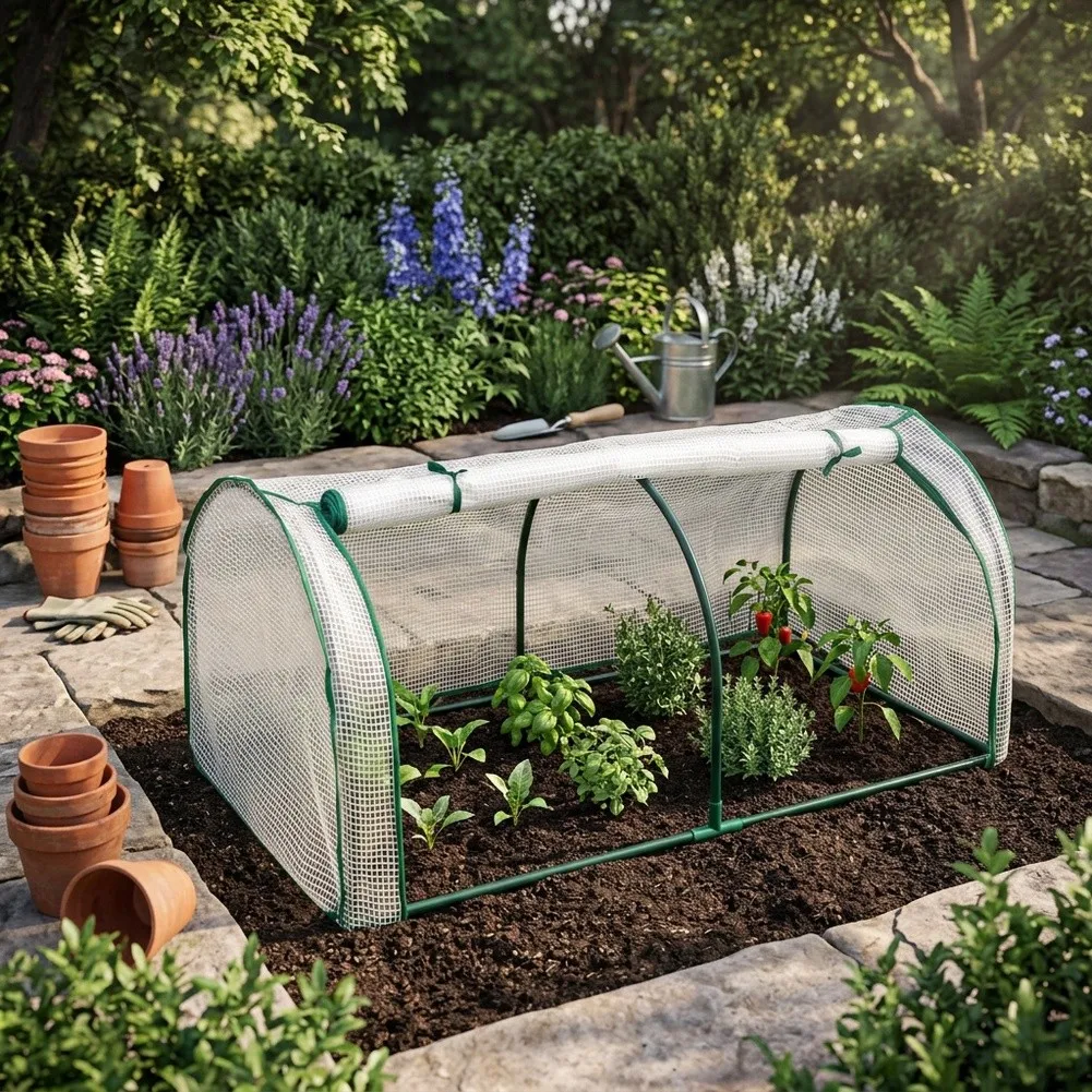 Greenhouse Cover for Outdoor For Raised Garden Beds with Roll-Up Zipper 130 cm x 60 cm x 50 cm Weather Resistant
