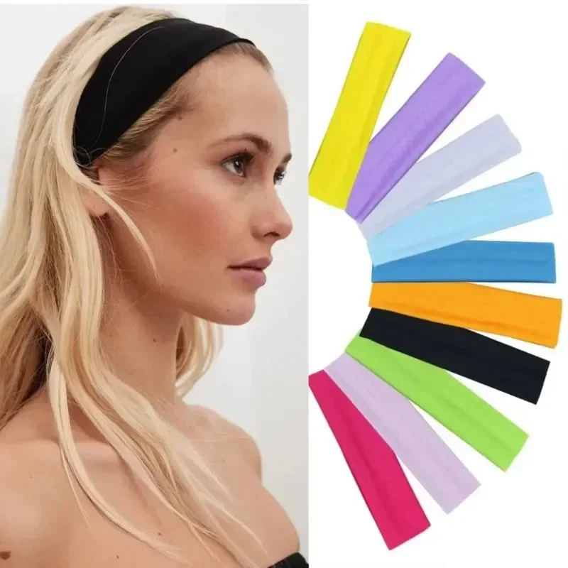 Women Sports Headband Yoga Headband Fashion Elastic Hair Bands Running Fitness Headwear Turban SweatBand Makeup Hair Accessories