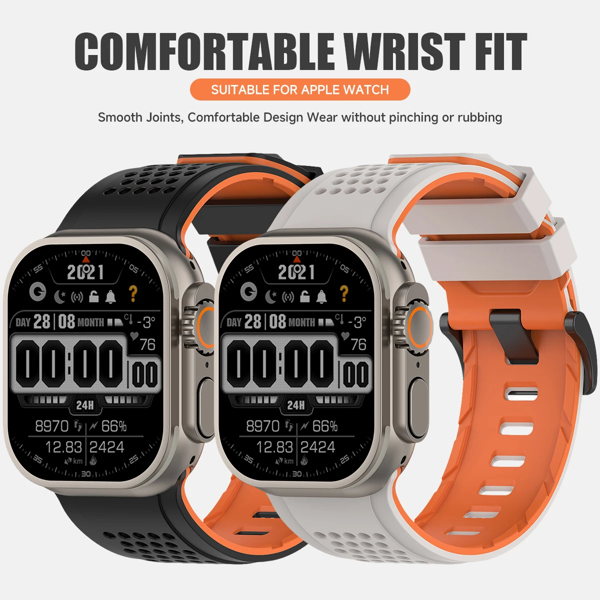 Silicone Sport Band For Apple Watch ultra 3 49MM Band 40mm 41 42mm 46mm Rubber correa Strap iwatch series 11 10 9 8 7 SE 5 6 4