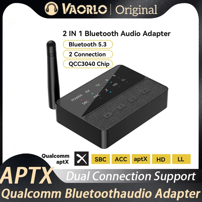 

Bluetooth 5.3 Audio Adapter AptX/HD/LL Receiver Transmitter RCA AUX Qualcomm QCC3040 Wireless HIFI Stereo Adapter Lossless Sound