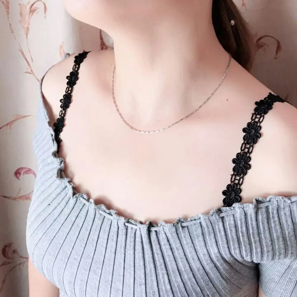 Sexy Plastic Buckle Bra Straps Belt Shoulder Women's Elastic Transparent Lace Flower Adjustable Intimates Women Accessories