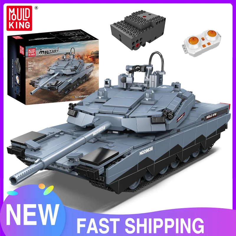 

Mold King 20036, технические игрушки-танки, дистанционное управление ABRAMS-X, строительный блок, сборный танк, набор кирпичей, детский рождественский подарок