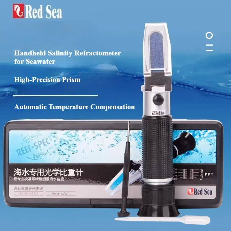 Red Sea Refractometer Professional Optical Salinity & Specific Gravity Tool for Marine Reef Tanks with ATC