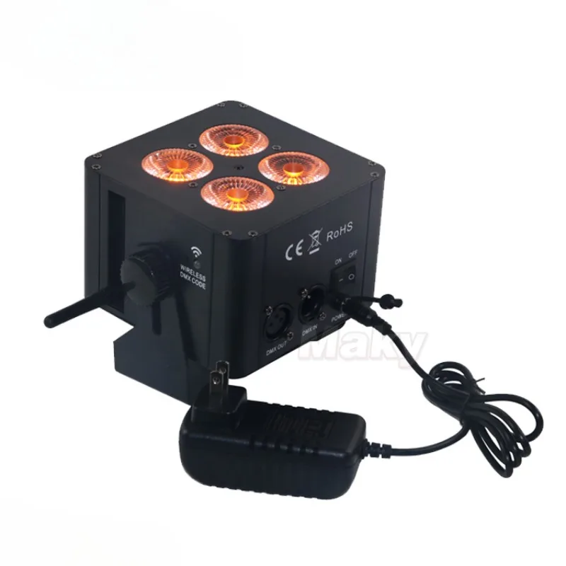 4x18W IR remote 2.4G Wireless DMX Mini LED Par (Iron) battery power effect stage light