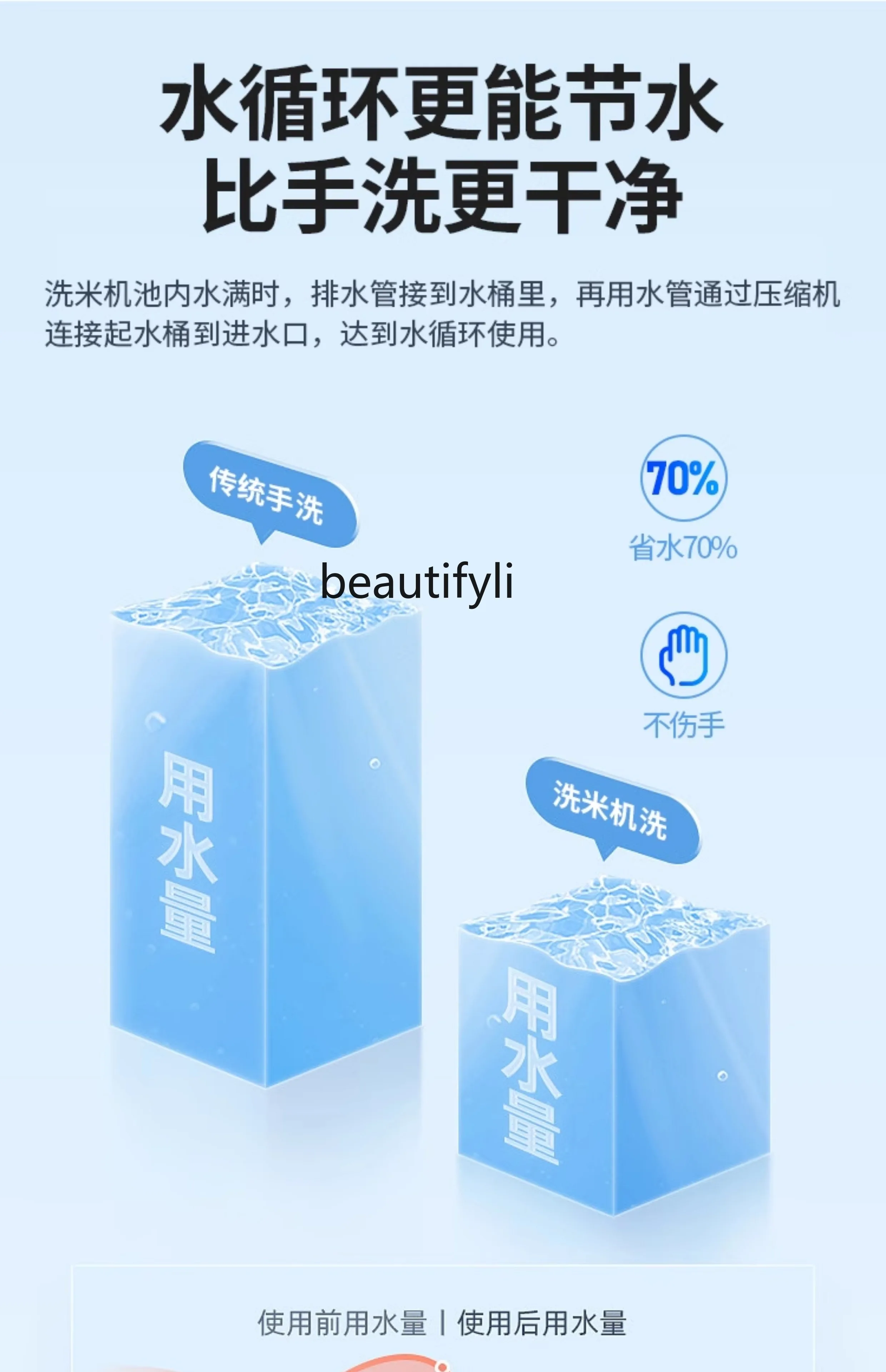 غسالة الأرز التجارية الأوتوماتيكية ، المقصف ، فول الصويا ، فول المونج ، نوع ضغط الماء ، لشطف الأرز