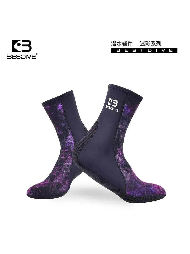 Japanese fabric Bestdive 2-5-7mm chloroprene rubber men's and women's free diving socks for warmth comfort and ice diving