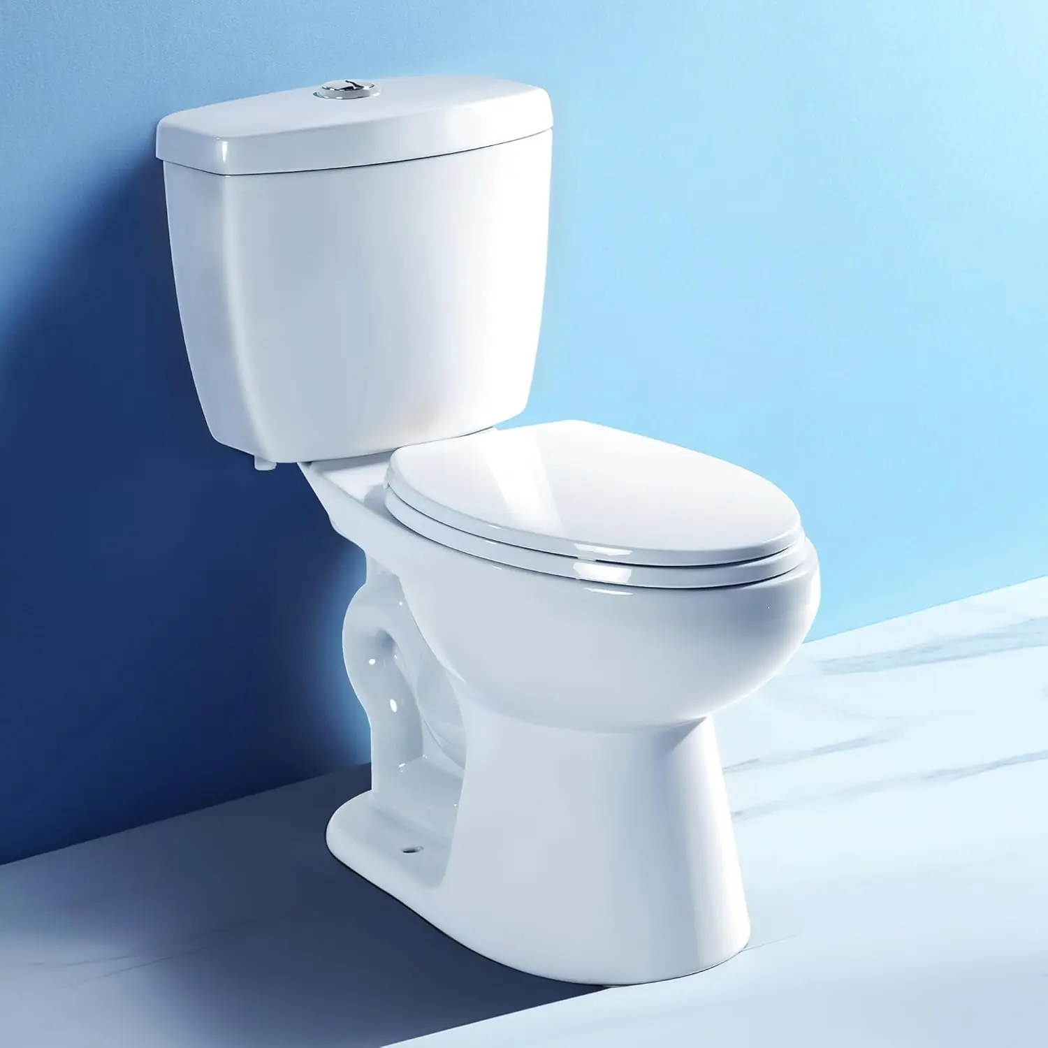 

360° TSUNAMI Flush Two-piece Toilet: 17.3" ADA Height, Nano Self-Cleaning, WaterSense/MAP/CUPC Certified, 0.93/1.28 Gal, Custom