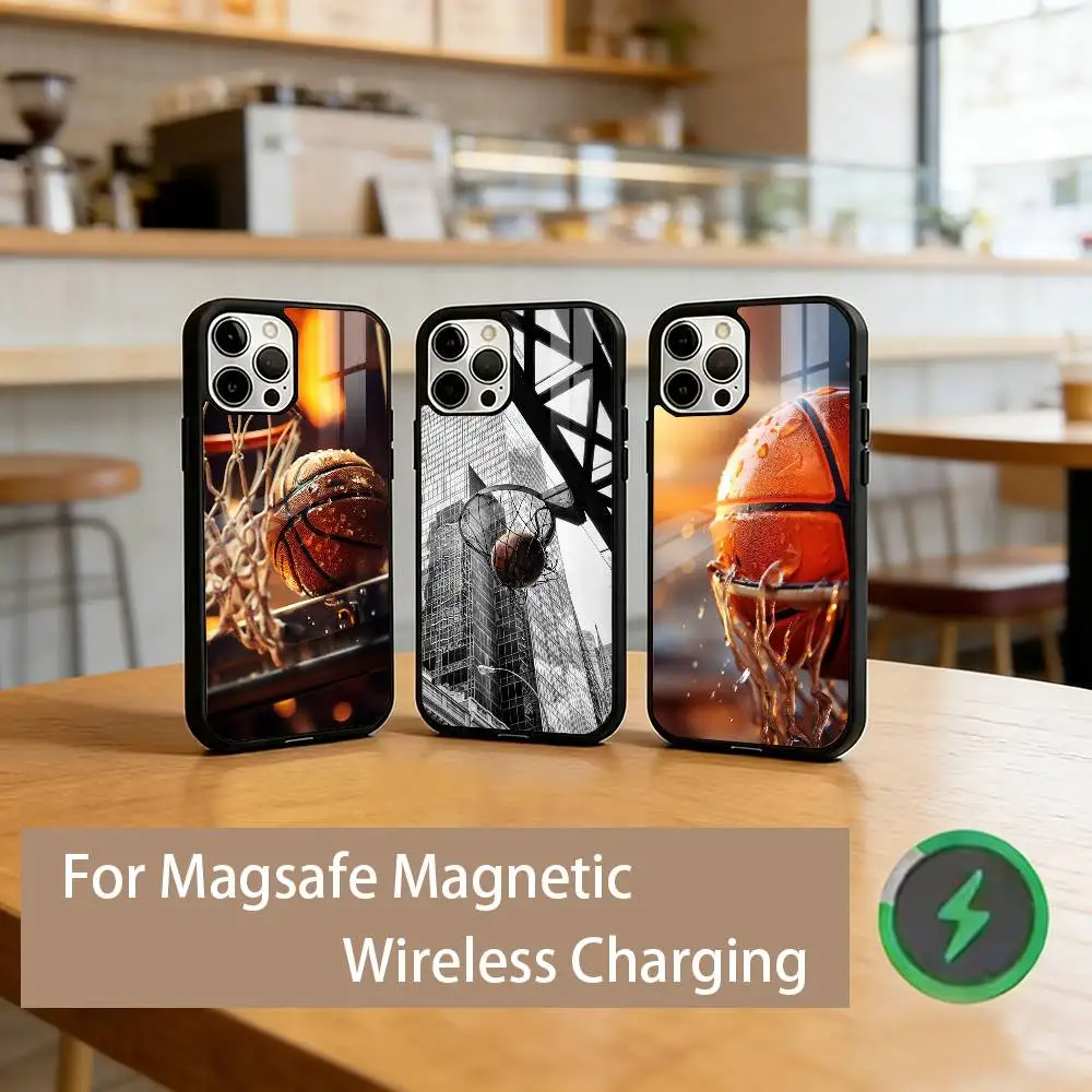 

Cool Basketball Aesthetic Phone Case For iPhone17,16,15,14,13,12,11 Plus,Pro Magnetic For Magsafe Wireless Charging