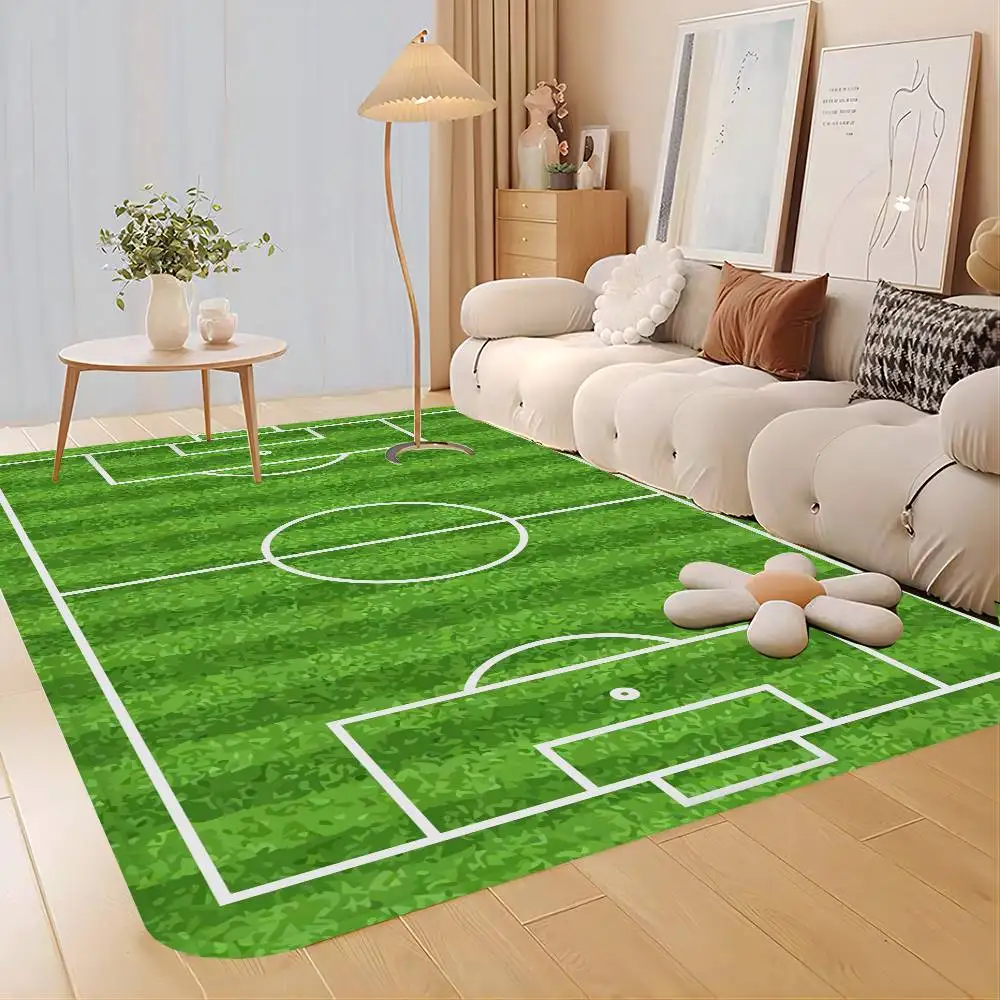 Football Field Plan Kitchen Mat Kids Room Bedroom Decoration Balcony Anti-Slip Doormat Living Room Alfombra