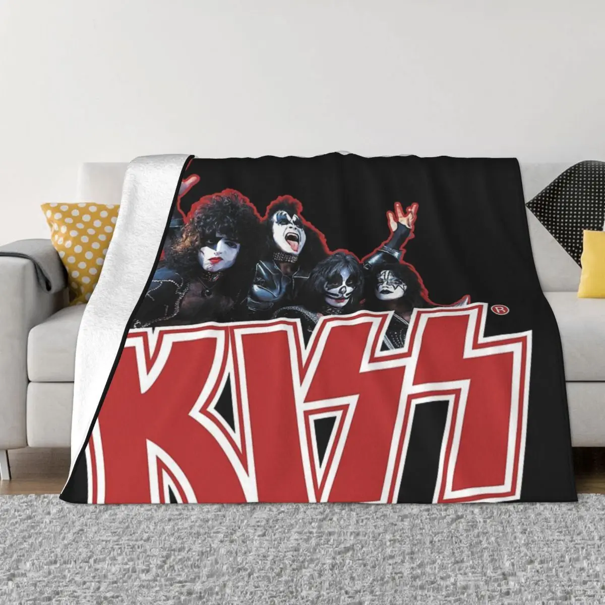 Kiss Demon Starchild Spaceman And Catman Anime Bed Blanket Couple Blankets Thin Wadding Blanket Throw Blanket