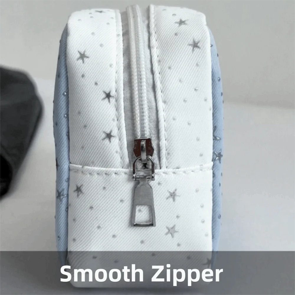Star Pattern Sanitary Towel Organizer Contrast Color Portable Shiny Toiletry Bag Large Capacity Comfortable Makeup Storage Bag