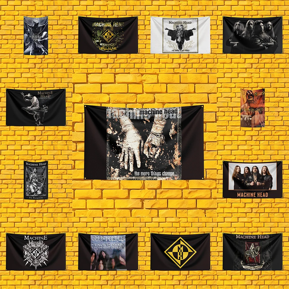 Machine Head Inspired Rock Band Flag 3x5 FT Polyester Banner For Man Cave Wall Decor Fan Gift