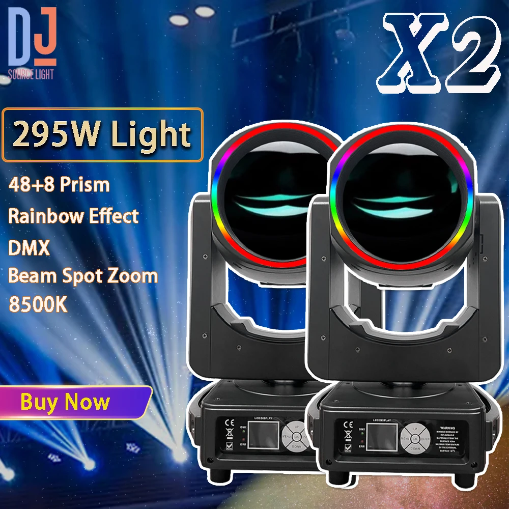 

2Pcs/lot New 295W 14R Beam Spot Moving Head Light DJ Stage Light With Aperture 48+8 Prisms Rainbow Effects DMX512 Show Disco Bar