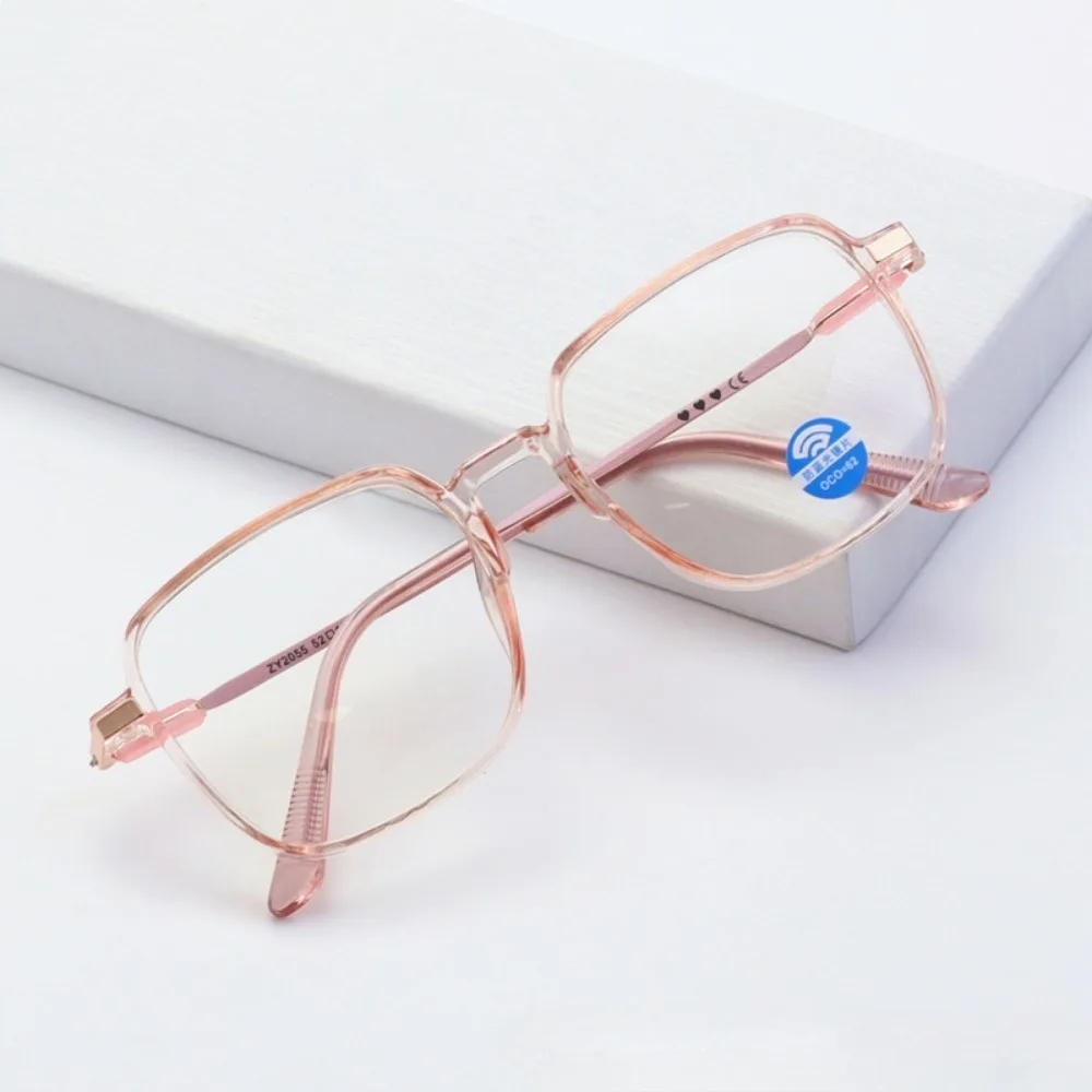 Anti-Strahlungs-Blaulicht-Brille, transparente Brille mit quadratischem Rahmen für Damenbrillen