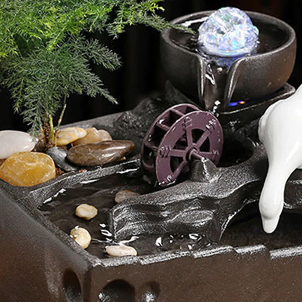 10Pcs RockeryWaterfallDecorPlasticMicroLandscapeWheelFountainTablePartGardenSuppliesWaterFeatureFishTankDiyZenGardenAccessories