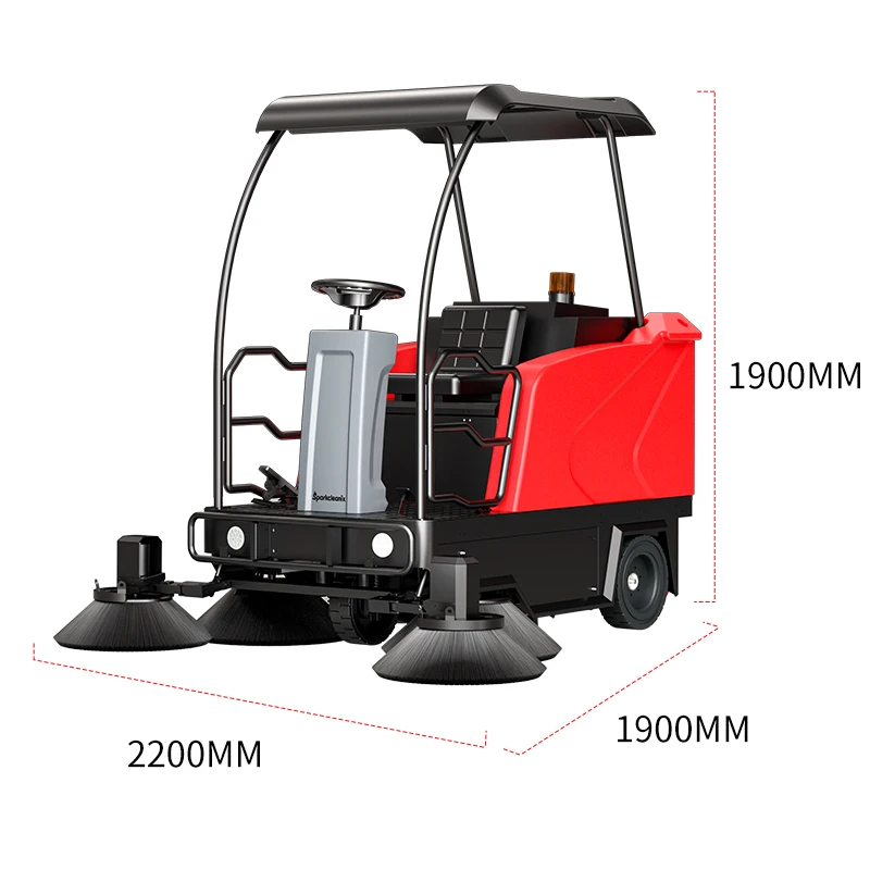 Hot Sale Outdoor Floor Sweepers Electric Rolling Garbage Sweeper with Canopy