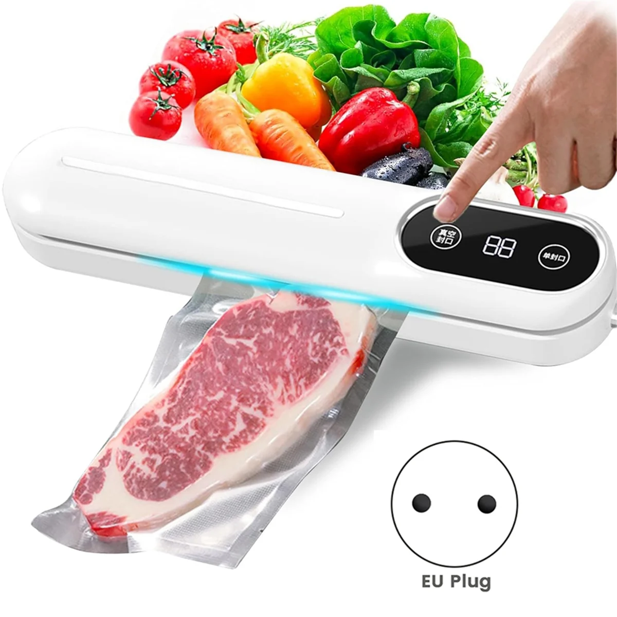 Vacuum Sealer Machine Suction Touch Automatic Food Sealer with External Vacuum System Dry Moist Fresh Modes EU Plug B