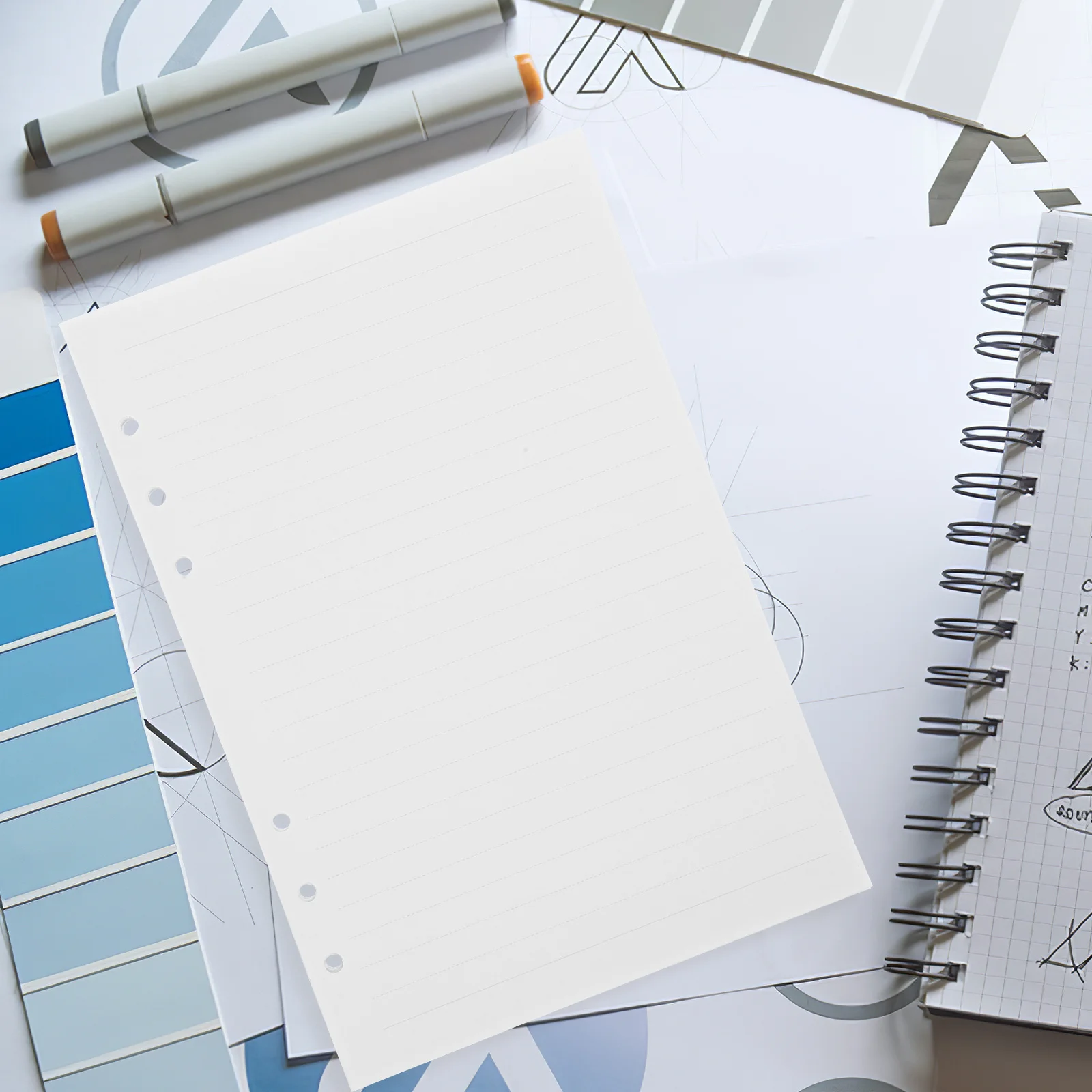 80 Sheets Planner Refill Paper Loose Leaf Notebook Replacement A5 Thick Smooth Notepad Paper 6 Holes Binder Inserts Notepad