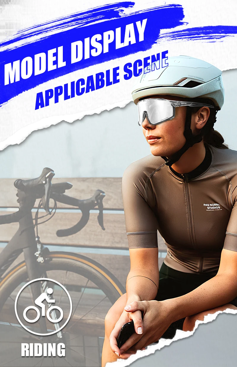 Kapvoe photo chrome Fahrrad brille für Männer mtb Sonnenbrille Mountainbike Fahrrad brillen Frauen Sport brille Road Speed Skating – Detail 12