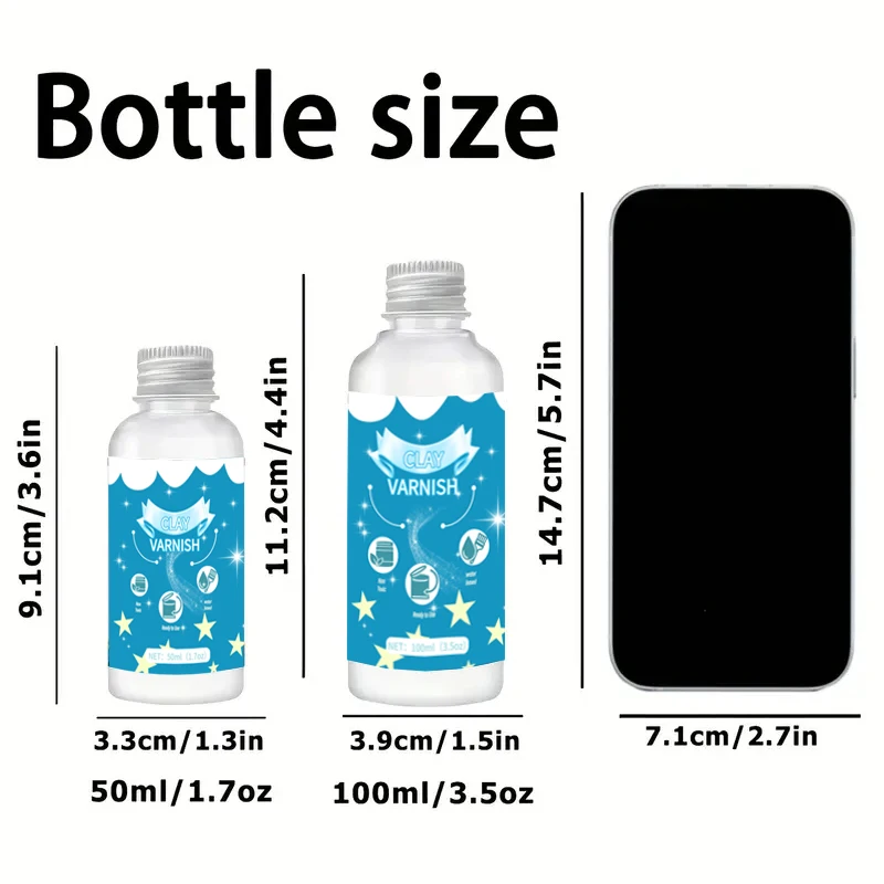 1 قطعة 50/100 مللي سوبر لمعان الطين الورنيش Nom سامة مقاومة للخدش الهواء المجفف الطين الصقيل مع فرشاة لطلاء السيراميك الخشب الاكريليك #6