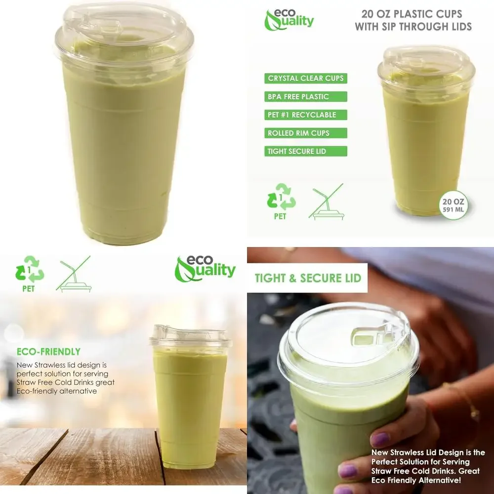 

Прозрачные пластиковые стаканы объемом 20 унций с крышками для питья, идеально подходят для вечеринок, напитков и многого другого.
