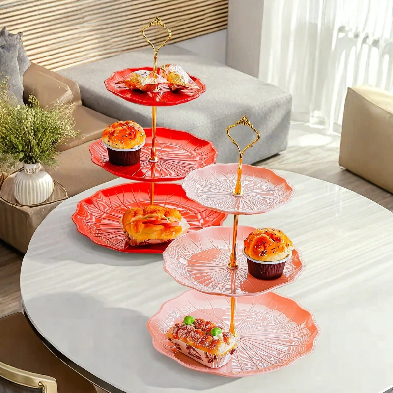 

Легкая роскошная многослойная тарелка с фруктами для гостиной, пластиковая тарелка для закусок и десертов для размещения конфет