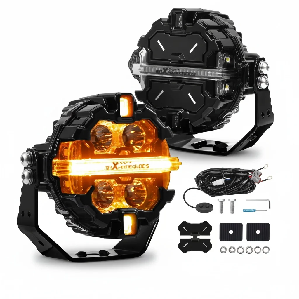 

Светодиодные противотуманные фары, 3,5-дюймовые/89-миллиметровые алюминиевые RGB DRL фары, сверхмощные, 6000K белый свет, для внедорожников, квадроциклов, UTV, 4WD