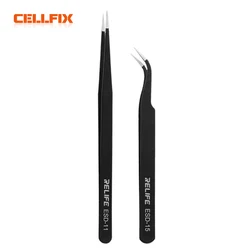 RELIFE RL-ESD-11/15 Anti-Static Non-Magnetic Tweezers Corrosion Resistant Thickening High-Precision Straight Bending Repair Tool