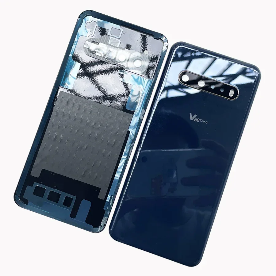 Glass Back Cover For LG V60 ThinQ 5G Rear Housing Door Battery Cover Back Housing With Camera Lens Replacement