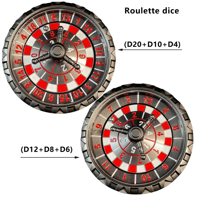 

2Pcs Mechanical Roulette Dice for Dungeons and Dragons Role Playing Games Fingertip Gyro Dice Spinner Compass DND Accessories