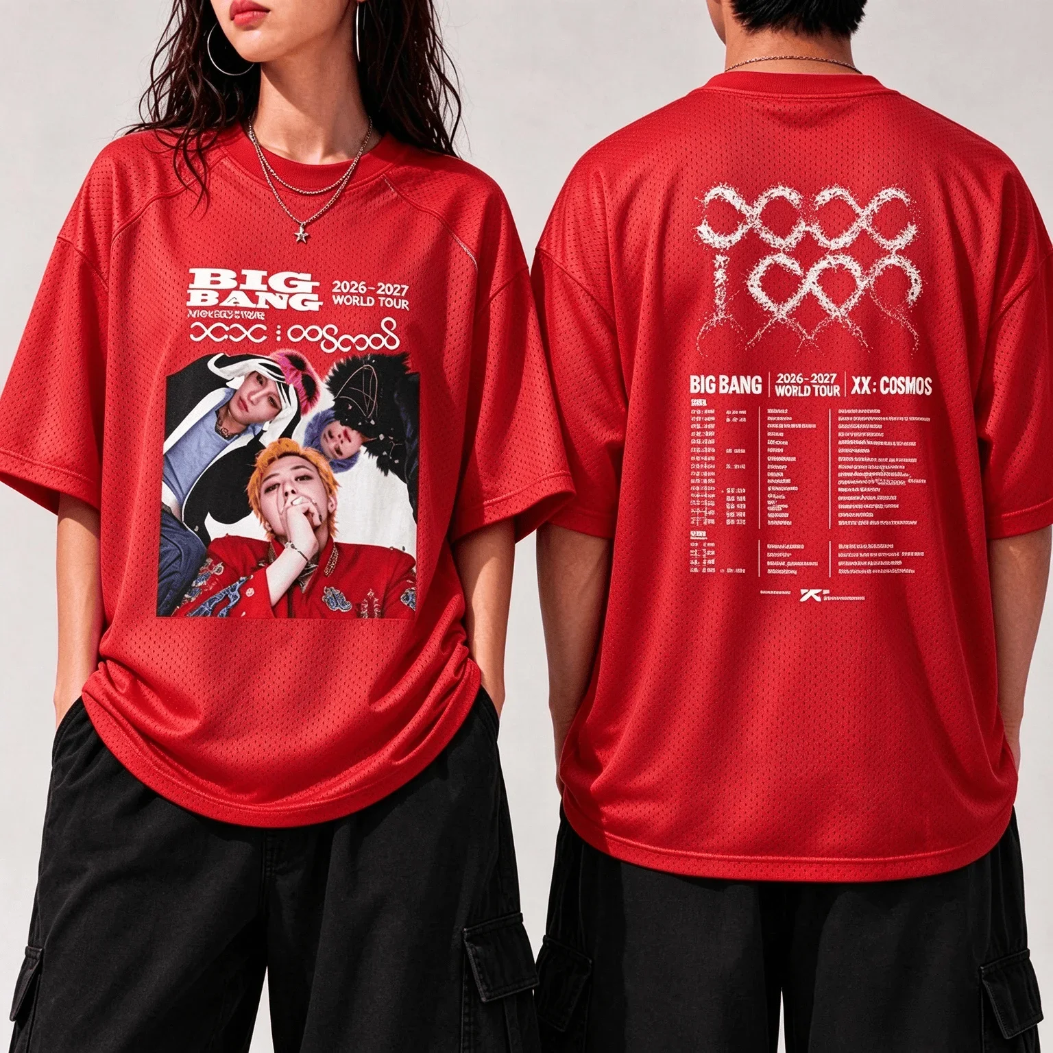 Bigbang 20th Anniversary Concert Unisex T-Shirt XX COSMOS 2026-2027 World Tour Front Back Portrait Print Kpop VIP Fans Tee