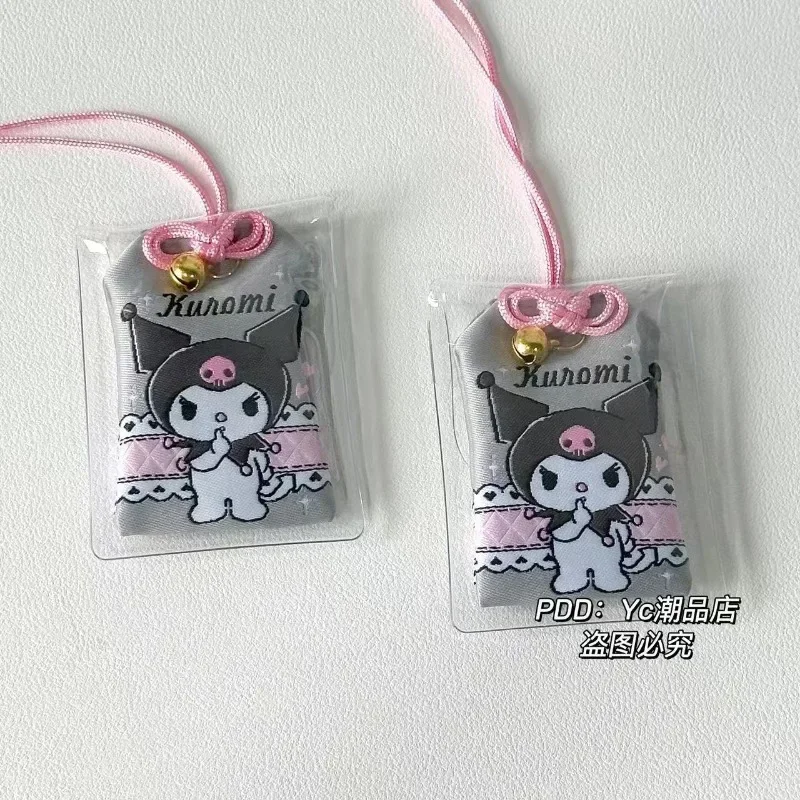 مرحبا كيتي كورومي المفاتيح Omamori الصلاة ثروة الجمال الصحة الآمنة الثروة حقيبة الحرس تعويذة قلادة المفاتيح زوجين الفتيات هدية