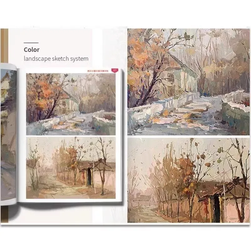 Introduction peinture gouache dans un livre couleur paysage