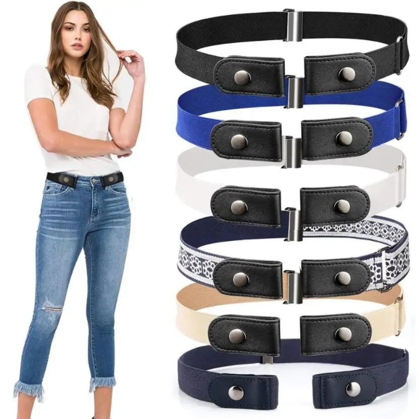 Buckle-Free Adjustable Elastic Stretch Belt No Buckle Invisible Belt for Men Women Jean Pant Dress No Hassle Waist Belt ni09