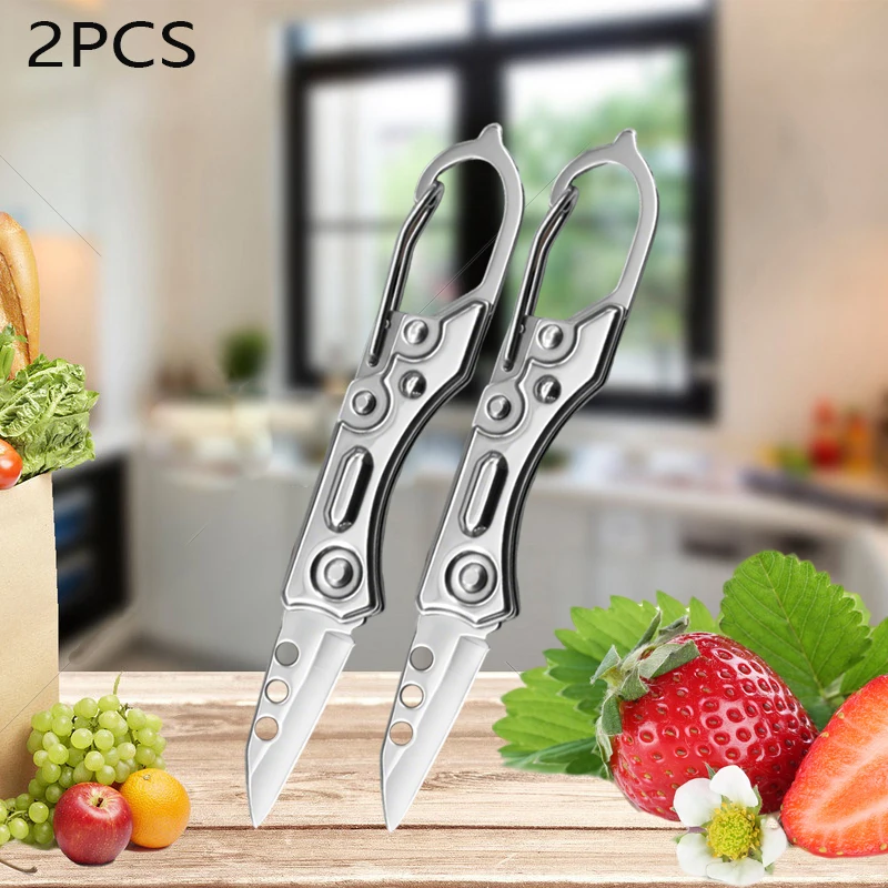 WXCOO Klappbares Obstmesser aus Edelstahl, multifunktionale Küche zum Kochen von Werkzeugen, Haushalts-Obstschäler, Taschenmesser