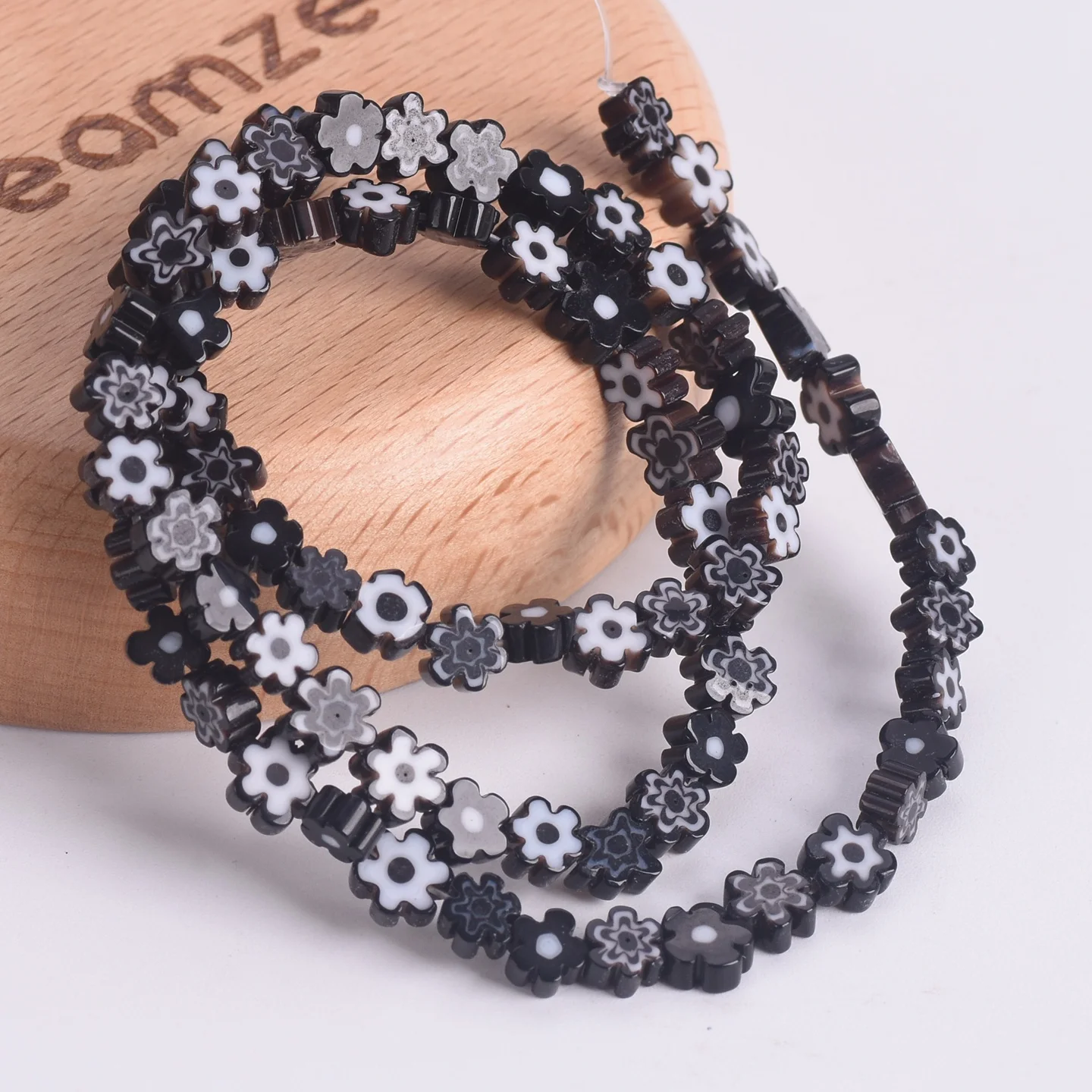 40cm/Strand Flower Shape 5mm~7mm Handmade Millefiori Glass Beads For Jewelry Making DIY Crafts Findings