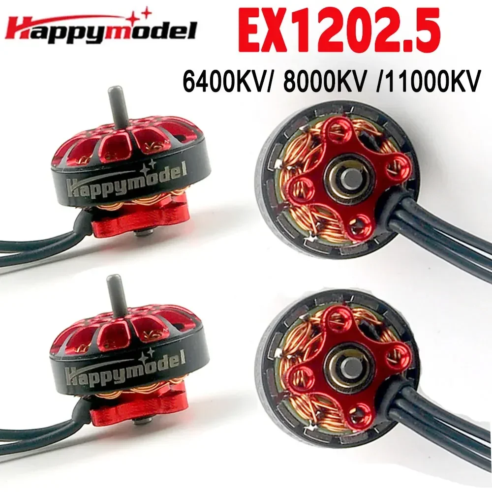 4PCS HappyModel EX1202.5 1202.5 6400KV 8000KV 11500KV 1-3S Brushless Motor for RC FPV Racing Freestyle 3Inch Toothpick Drones