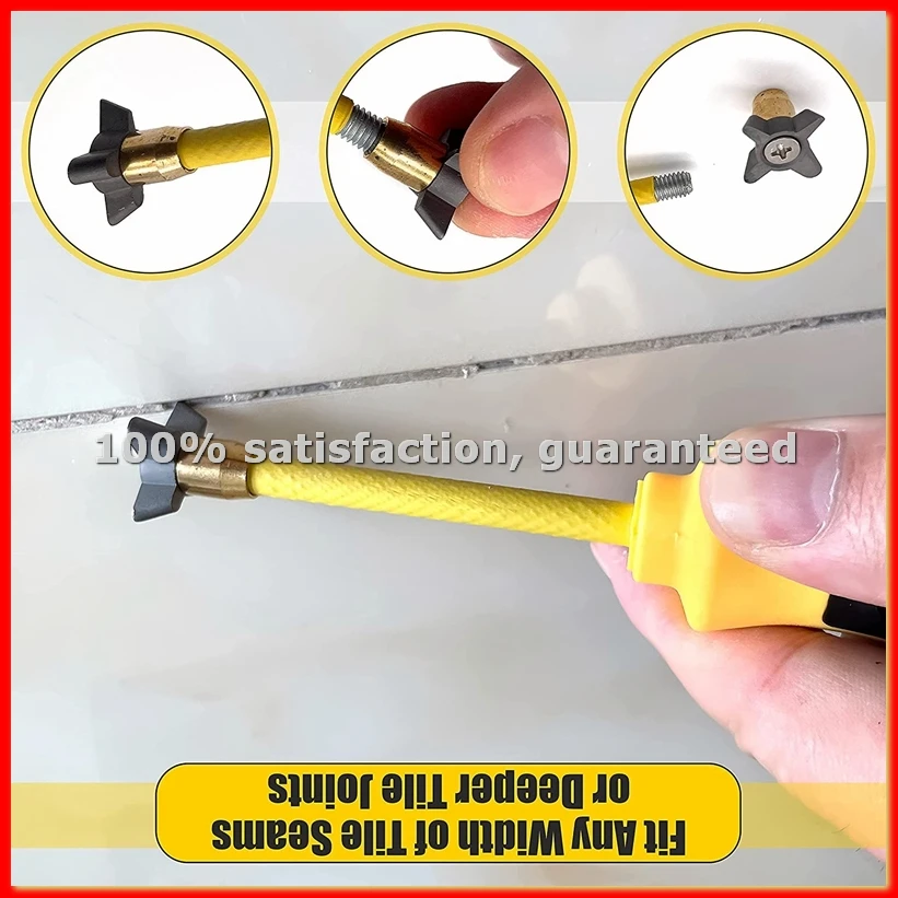 

Инструмент для удаления затирки 4 в 1 (с головкой из карбидного сплава), удалитель затирки, инструмент для удаления герметика, инструмент для очистки швов, инструмент для снятия плитки - A68X