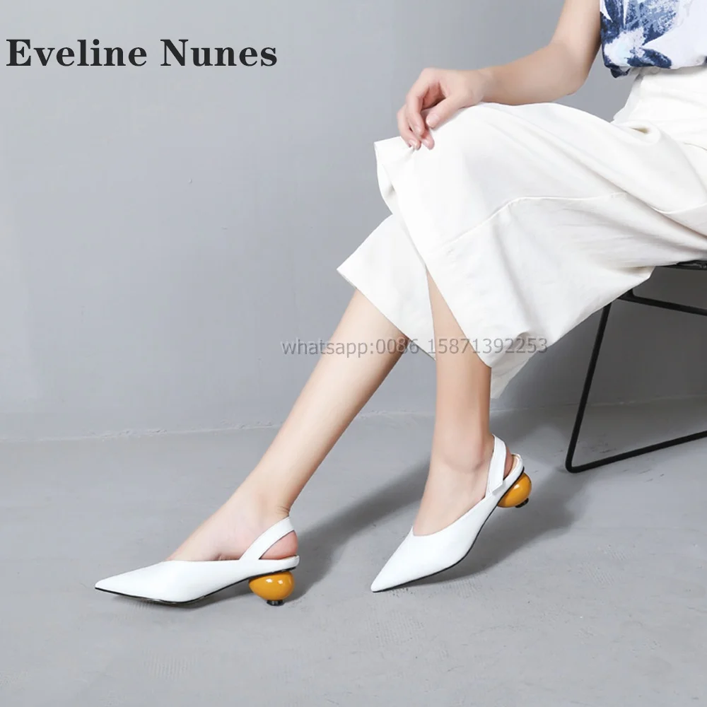 V-Cut Strange Style Shallow Mules Pointed Toe Medium Heel Hook and Loop Mixed Colors Sandals Sexy Elegant Pumps 2024 Dress Trend