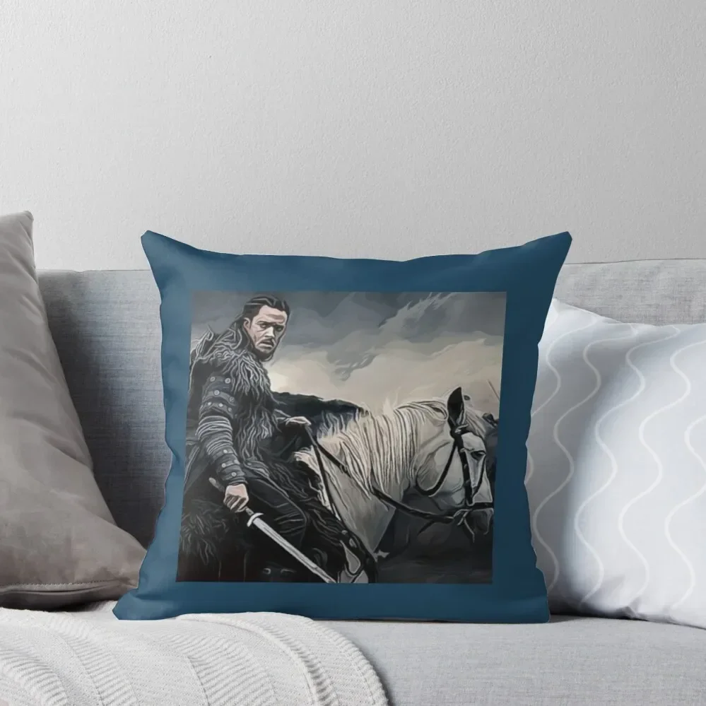 

The Last Kingdom, Uhtred of Bebbanburg, riding his horse - art, gift Throw Pillow Pillowcases anime girl pillow