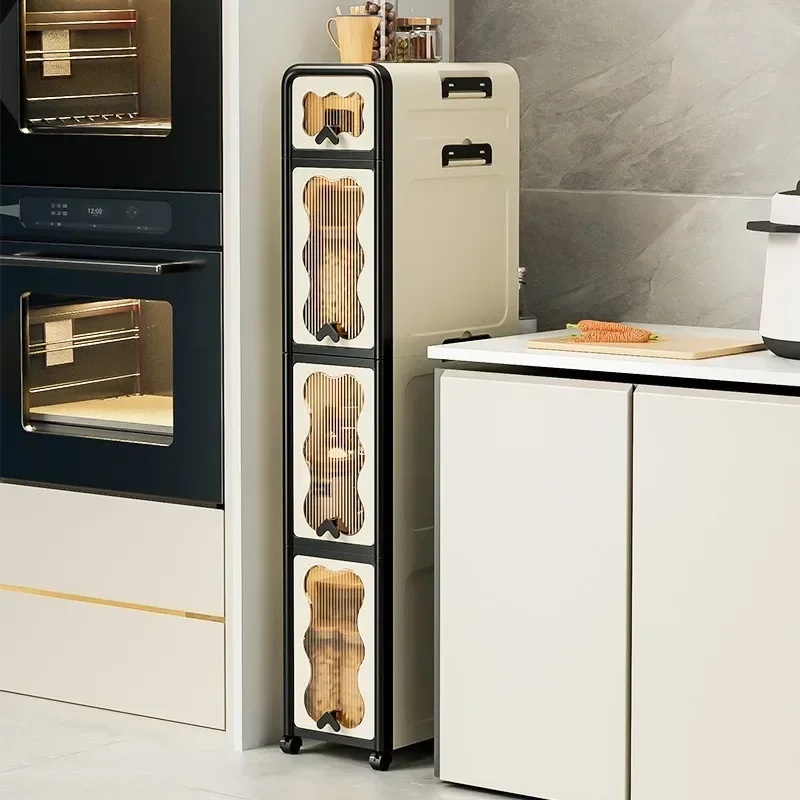 Household kitchen storage crevice cabinet drawer style bathroom crevice cabinet bathroom edge cabinet ultra narrow seam storage