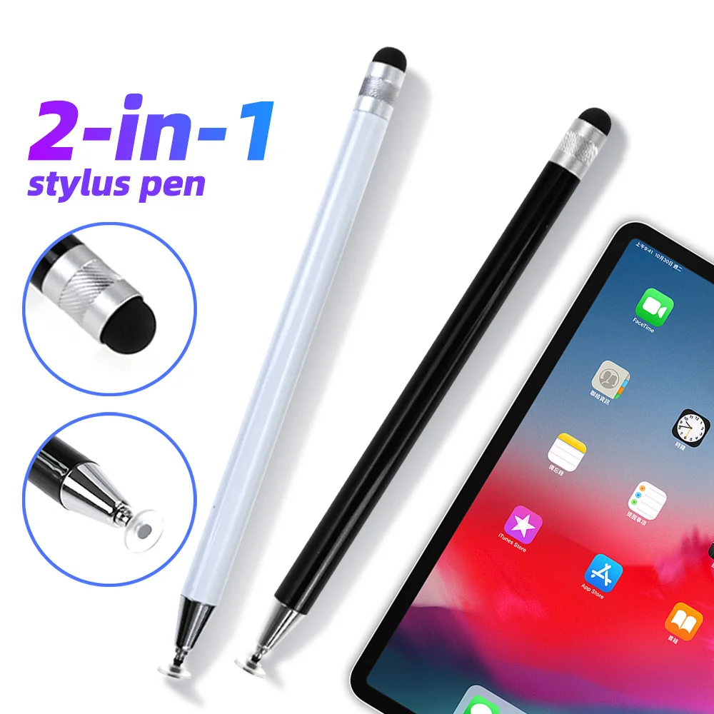 2 in 1 Universal Stylus Pen For Cellphone Tablet Capacitive Touch Pencil For iPhone Samsung Android Phone Drawing Screen Pencil