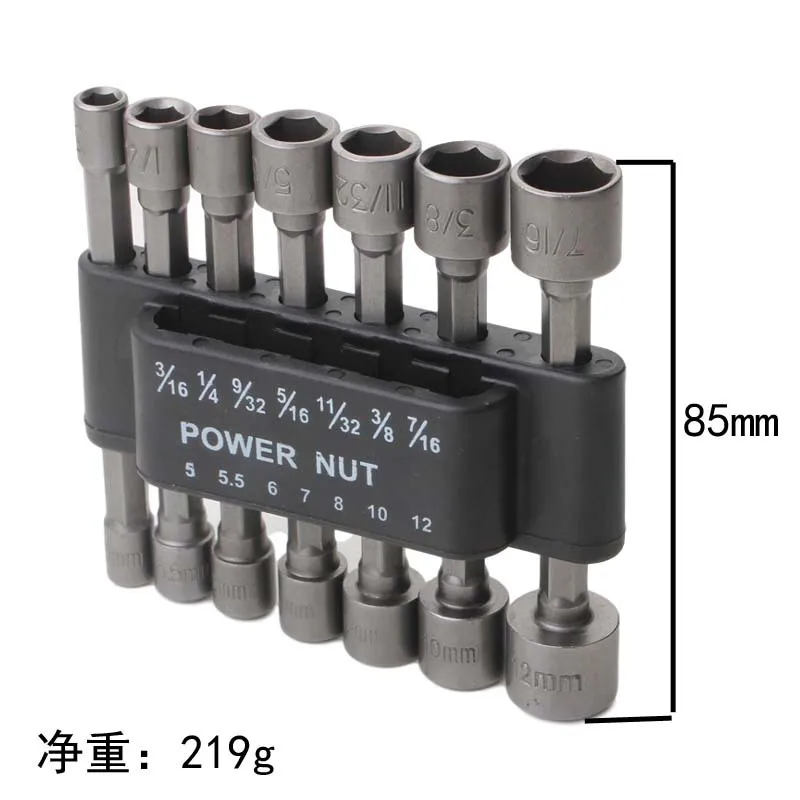 9/14pcs Power Nut Driver Drill Bit Set 5-12mm Hexagonal Shank Hex Nut Socket 1/4\