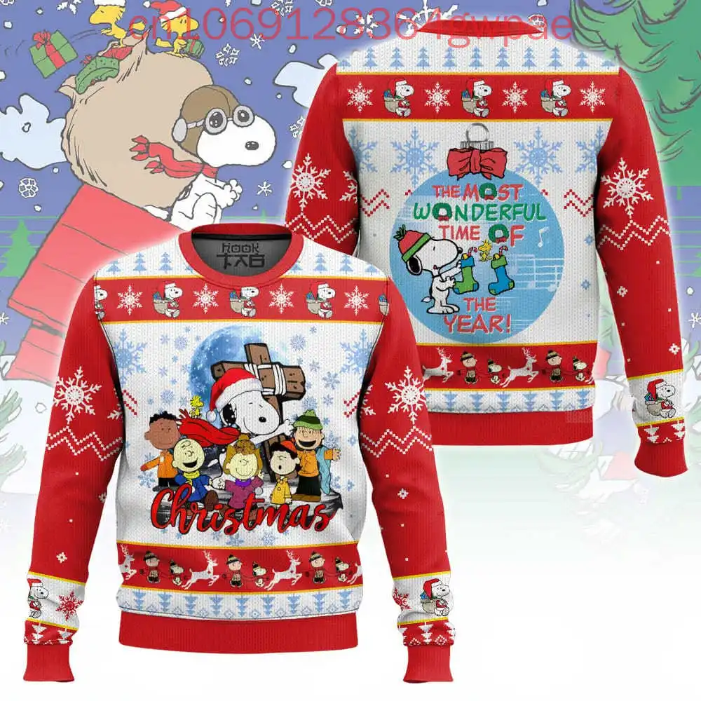 The Charlie Brown and Snoopy Christmas Ugly Sweaters Disney 3d Print Christmas Ugly Sweaters Fashion Men\'s Womens Casual Sweater