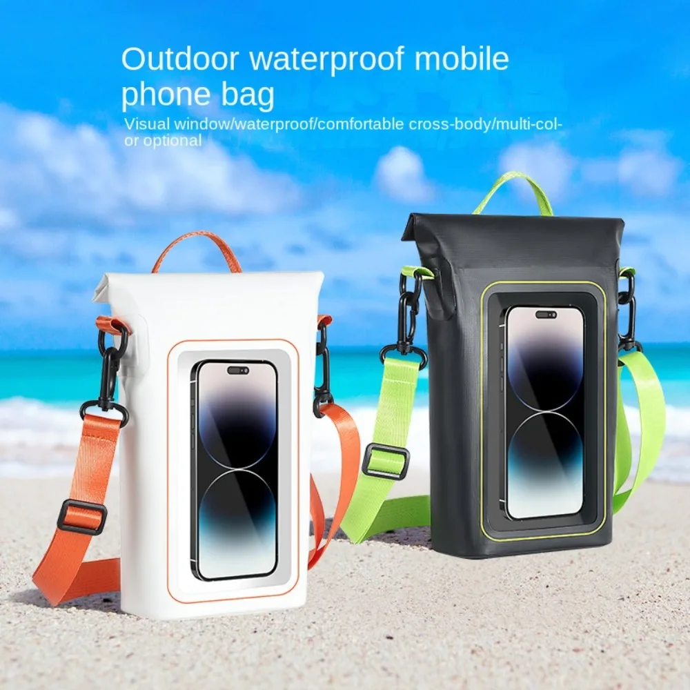 Bolsa Impermeable para Teléfono con Cordón para el Cuello, Bolsa Seca para Celular Sellada de PVC, Bolsa Transparente de Gran Capacidad para Guardar el Teléfono Móvil